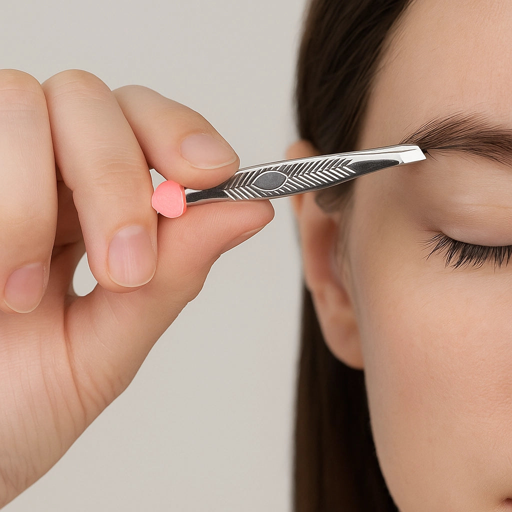 Set de 2 Pinzas con 1 Tijera para Cejas de Acero Inoxidable