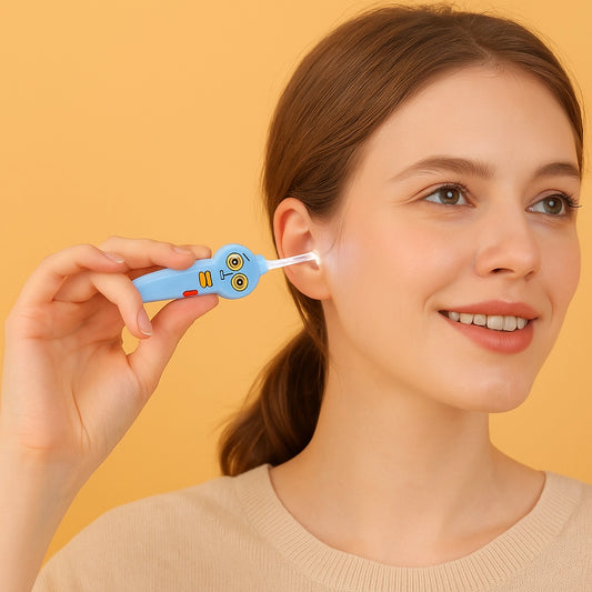 Palillo de Oído con Luz LED y Diseño de Dibujos Animados
