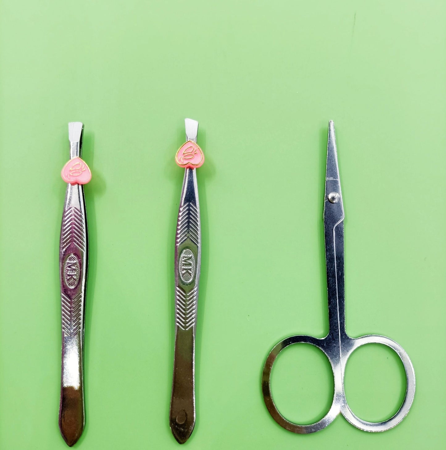 Set de 2 Pinzas con 1 Tijera para Cejas de Acero Inoxidable